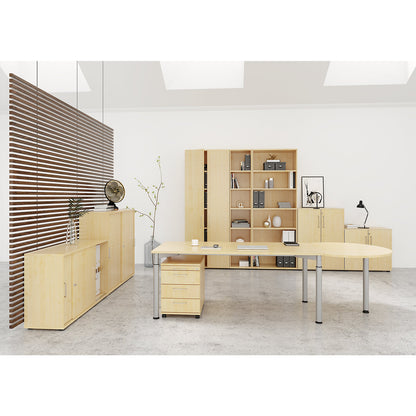 VERA-ZWO - Office shelf unit, HxWxD 748 x 400 x 400 mm, 2 file heights, graphite.