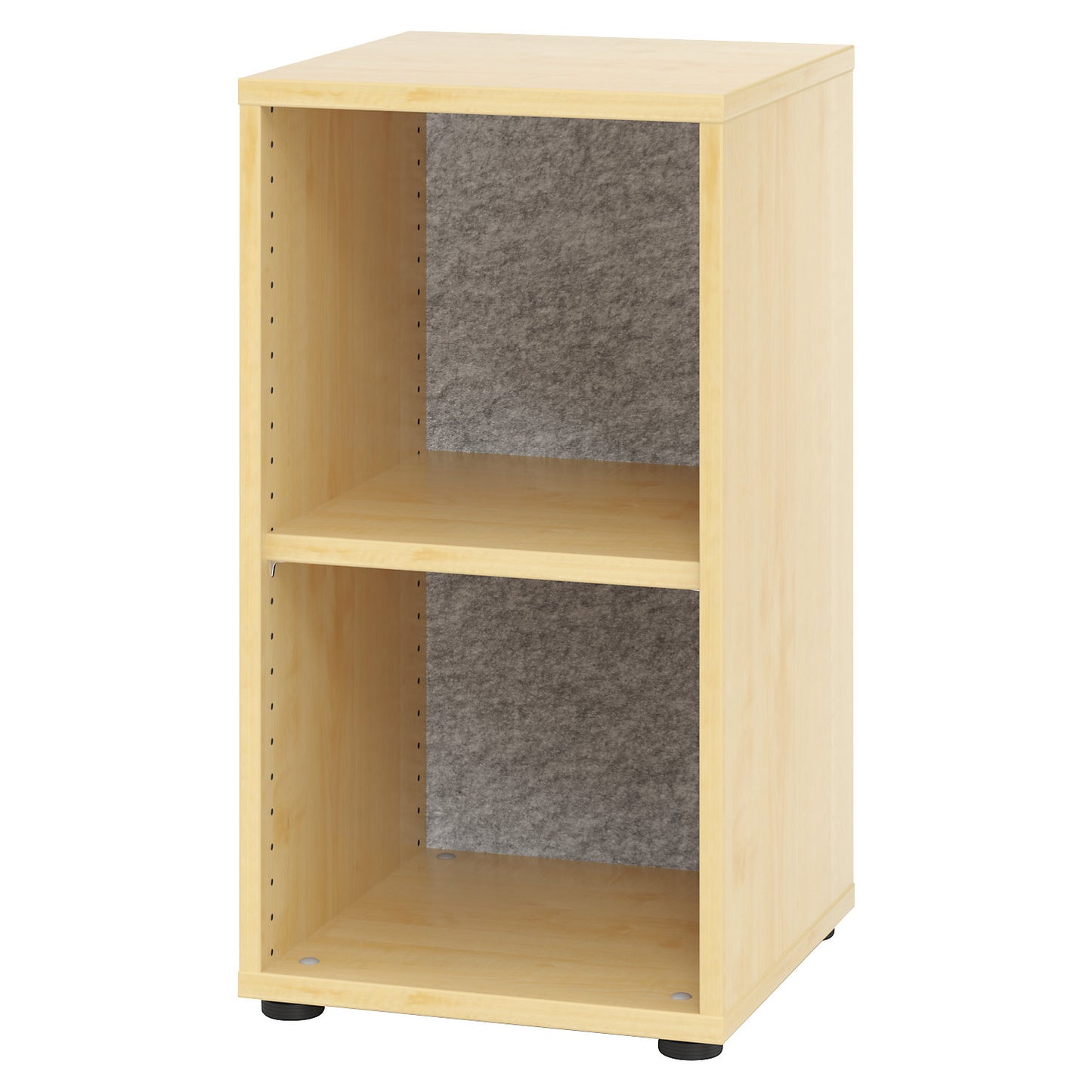 ANNY-AC - Shelf unit with acoustic rear panel, HxWxD 748 x 400 x 400 mm, 1 shelf, maple finish.