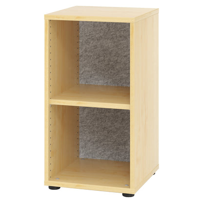 ANNY-AC - Shelf unit with acoustic rear panel, HxWxD 748 x 400 x 400 mm, 1 shelf, maple finish.