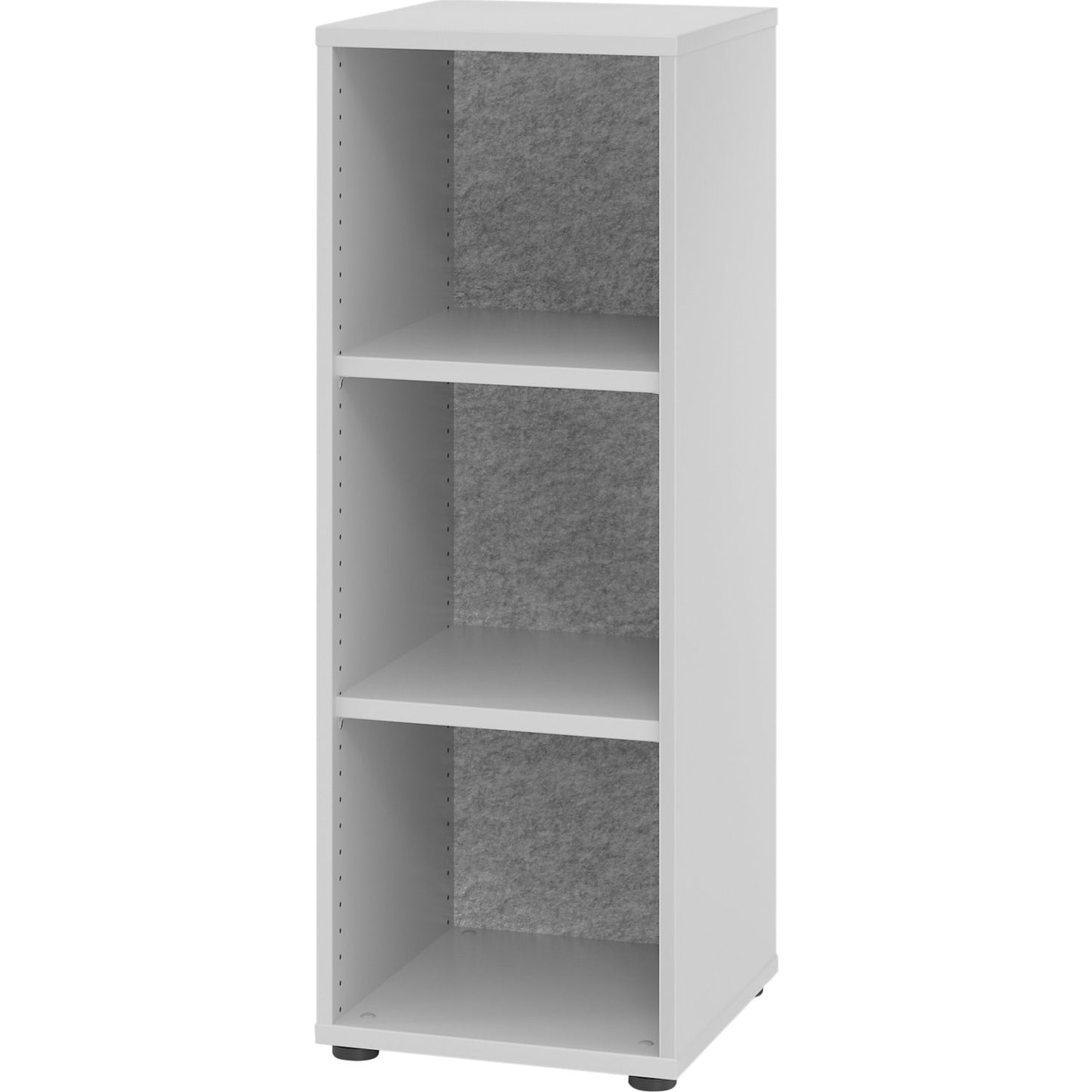 ANNY-AC - Shelf unit with acoustic rear panel, HxWxD 1100 x 400 x 400 mm, 2 shelves, light grey.