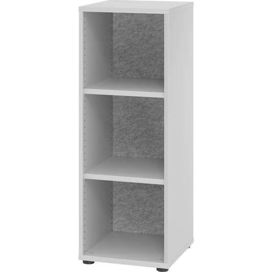 ANNY-AC - Shelf unit with acoustic rear panel, HxWxD 1100 x 400 x 400 mm, 2 shelves, light grey.