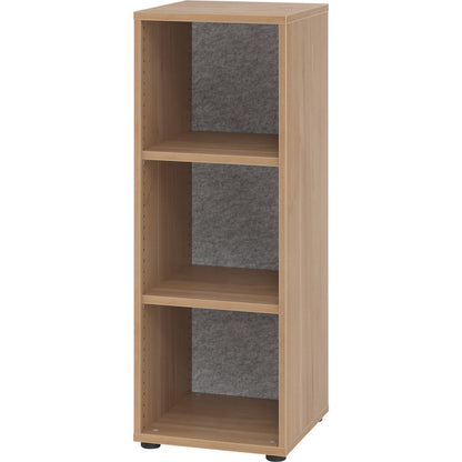 ANNY-AC - Shelf unit with acoustic rear panel, HxWxD 1100 x 400 x 400 mm, 2 shelves, walnut finish.