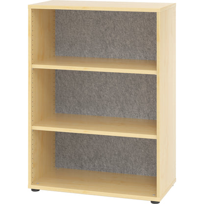 ANNY-AC - Shelf unit with acoustic rear panel, HxWxD 1100 x 800 x 400 mm, 2 shelves, maple finish.