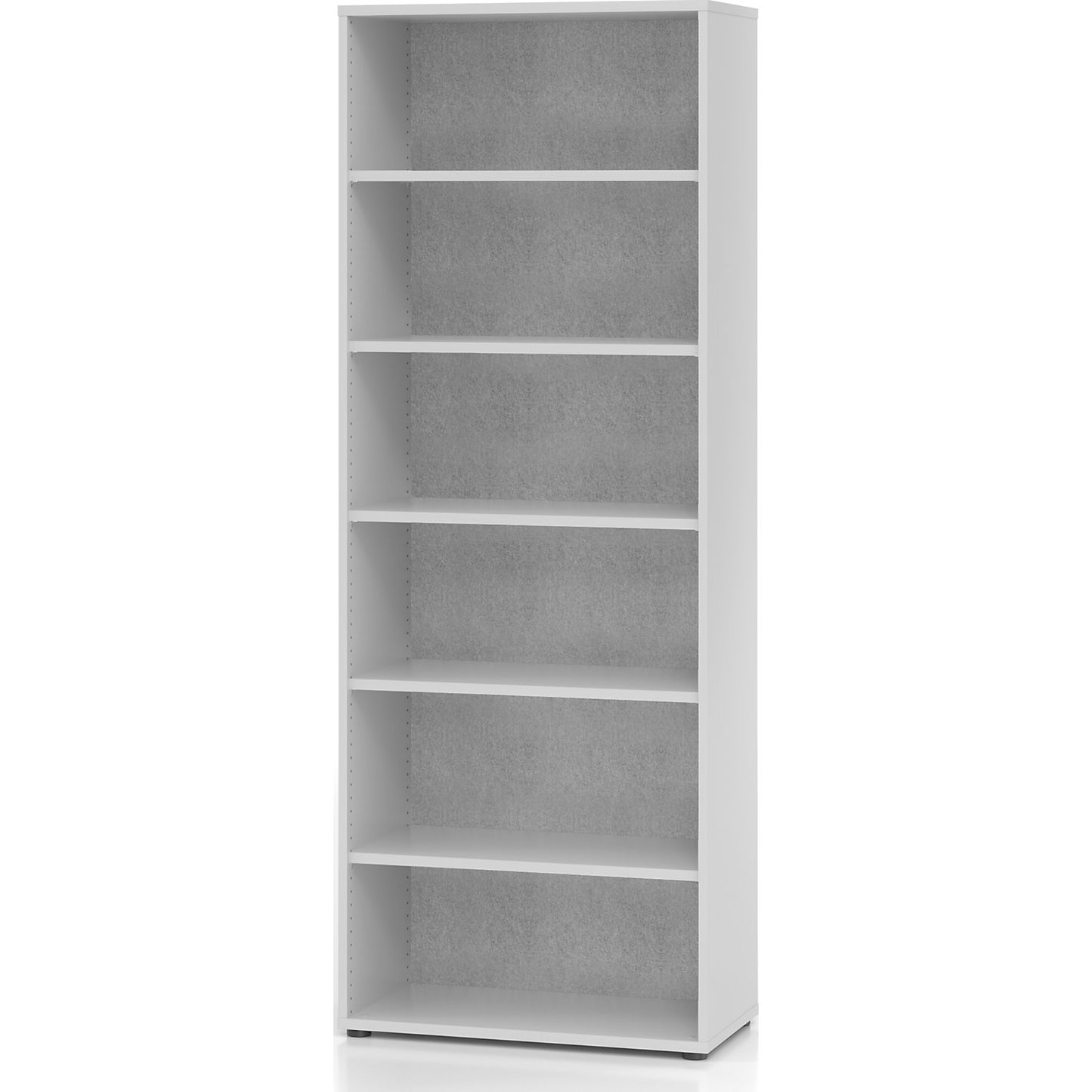 ANNY-AC - Shelf unit with acoustic rear panel, HxWxD 2156 x 800 x 400 mm, 5 shelves, light grey.