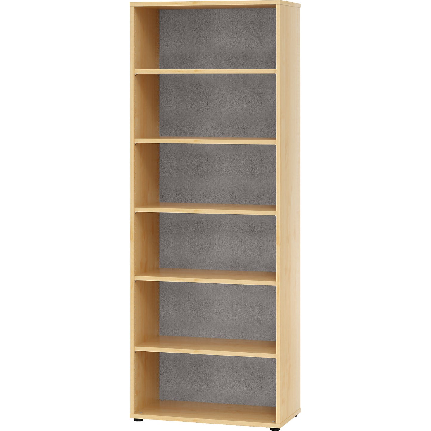 ANNY-AC - Shelf unit with acoustic rear panel, HxWxD 2156 x 800 x 400 mm, 5 shelves, maple finish.