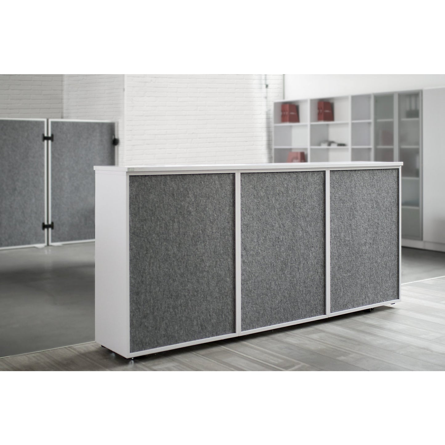ANNY-AC - Filing cupboard with acoustic rear panel, HxWxD 1100 x 800 x 420 mm, 2 shelves, light grey.