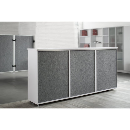 ANNY-AC - Filing cupboard with acoustic rear panel, HxWxD 1100 x 800 x 420 mm, 2 shelves, light grey.