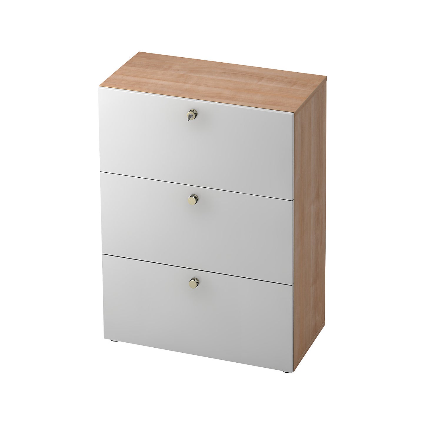 ANNY-AC - Suspension filing cabinet with acoustic rear panel, HxWxD 1100 x 800 x 420 mm, walnut finish.