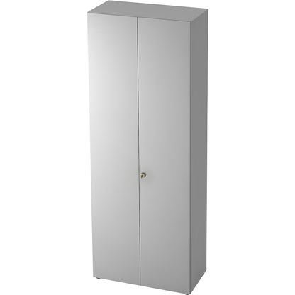 ANNY-AC - Cloakroom locker with acoustic rear panel, 2 shelves, 1 clothes rail, light grey.