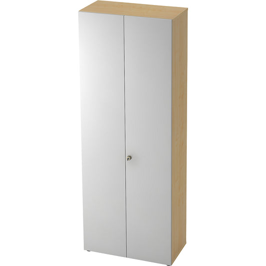 ANNY-AC - Cloakroom locker with acoustic rear panel, 2 shelves, 1 clothes rail, maple finish.