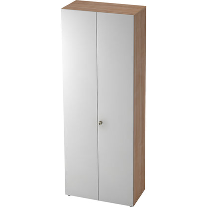 ANNY-AC - Cloakroom locker with acoustic rear panel, 2 shelves, 1 clothes rail, walnut finish.