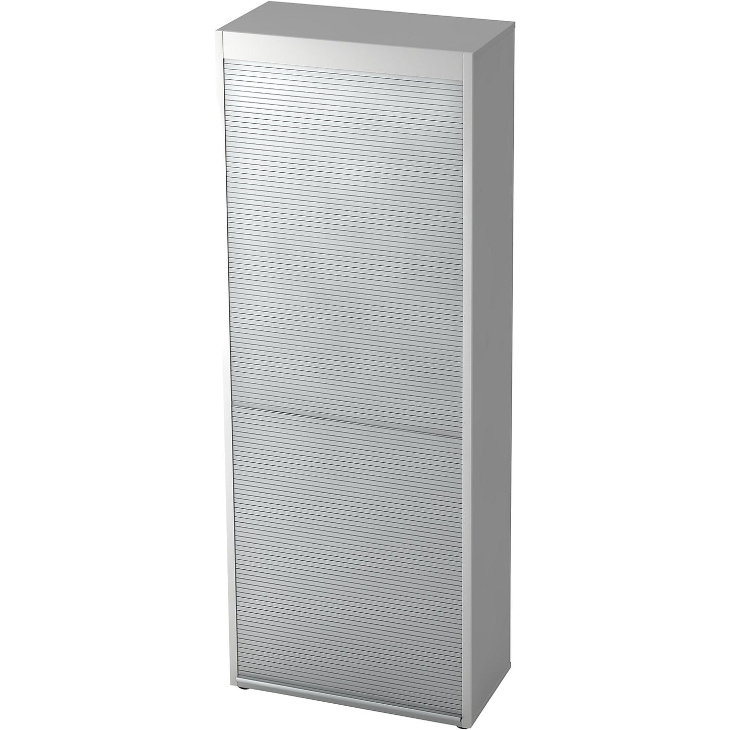 ANNY-AC - Roller shutter cupboard with acoustic rear panel, 5 shelves, light grey.