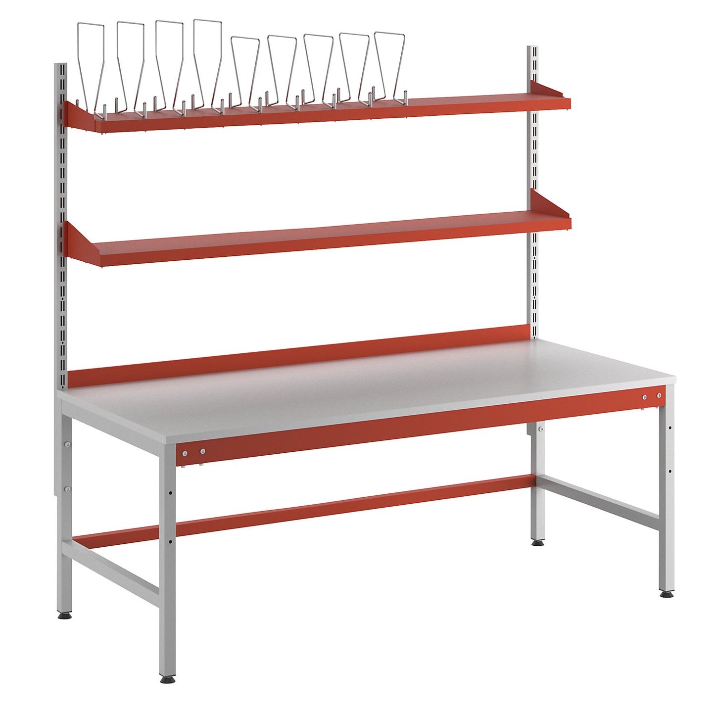 PROFI complete packing table, with cardboard packaging shelf and top shelf, HxWxD 780 x 2000 x 900 mm.