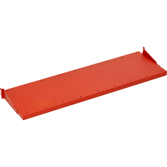 Cardboard box shelf, for securing to add-on rails, for table width 1400 mm, 6 shelf dividers.