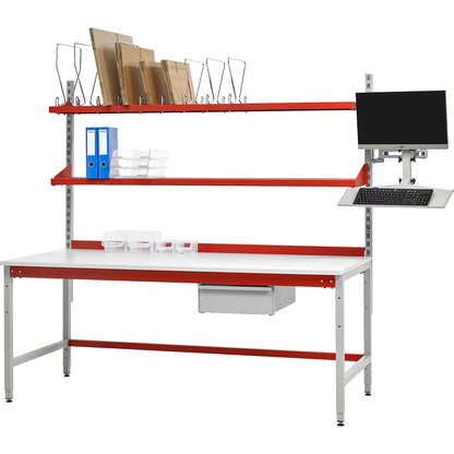 Height adjuster, for packing bench working height, adjustment range 780 - 1050 mm.