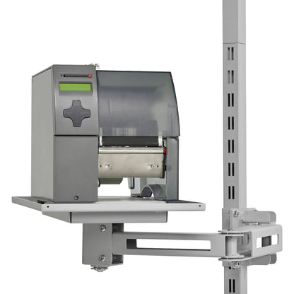 Swivel arm, for securing to add-on rails, for label printers.
