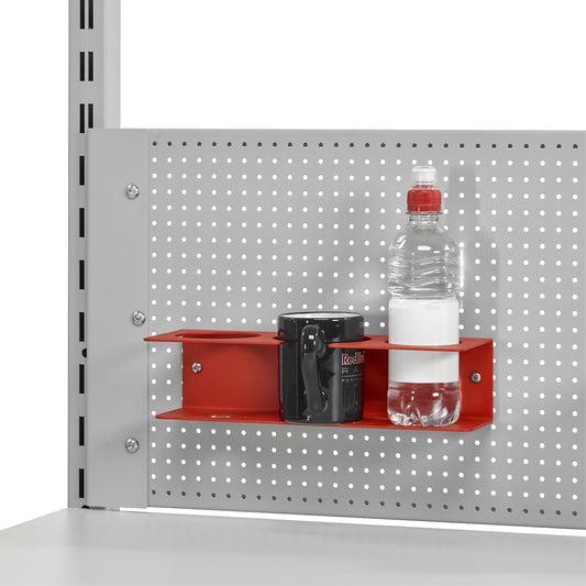 Can and bottle holder, for perforated rear panel, HxWxD 70 x 300 x 110 mm.