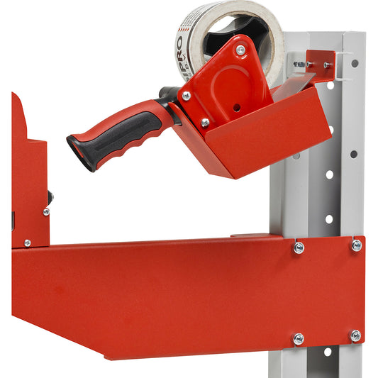 Bracket for packaging tape dispenser, for cutting stands, for tape width up to 50 mm.