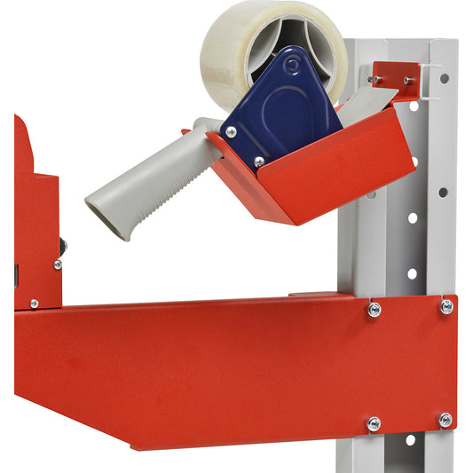 Bracket for packaging tape dispenser, for cutting stands, for tape width up to 75 mm.