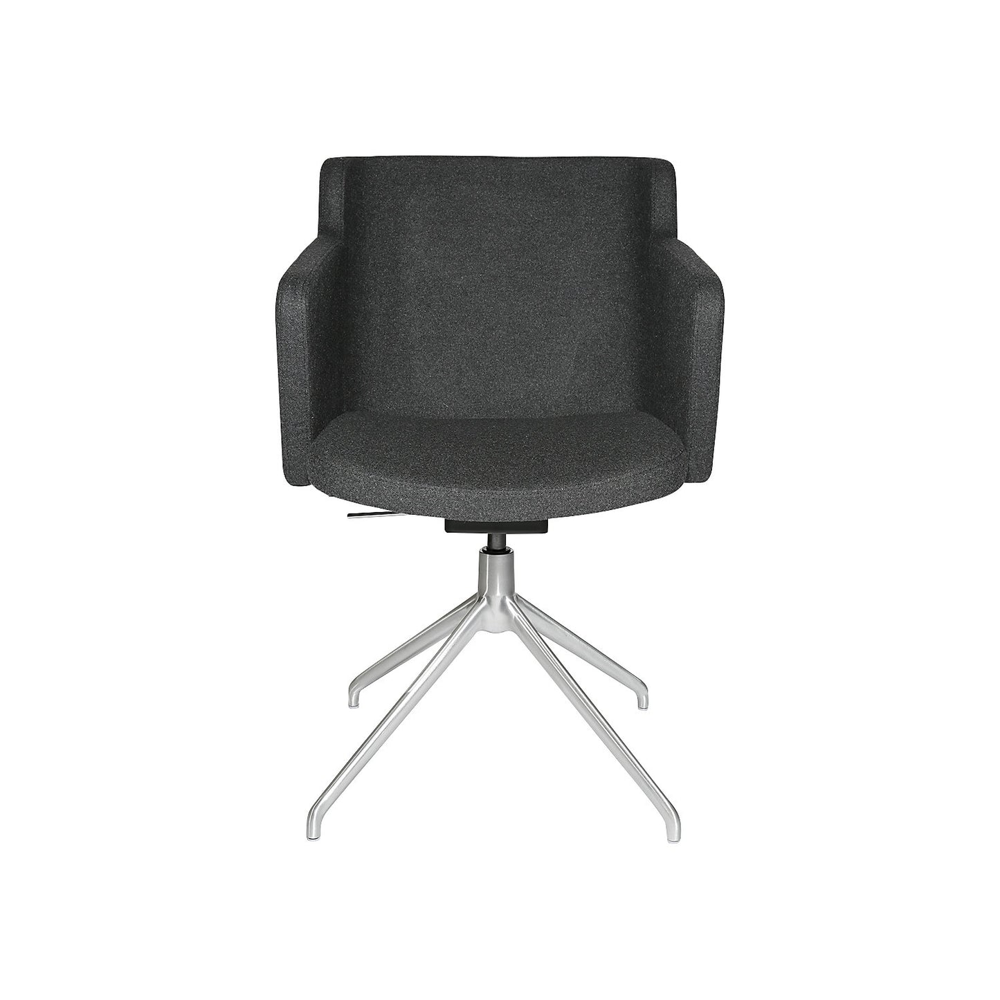 SFH visitors' chair, 3D seat joint and aluminium five star base, charcoal.