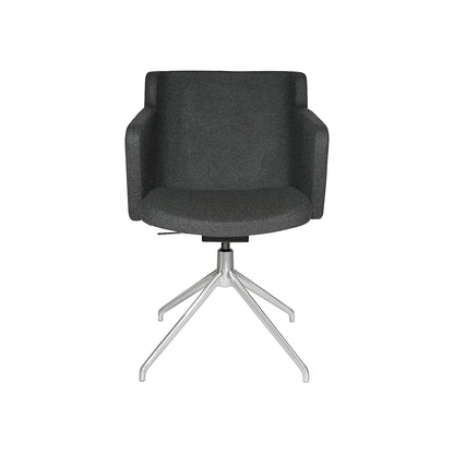 SFH visitors' chair, 3D seat joint and aluminium five star base, charcoal.