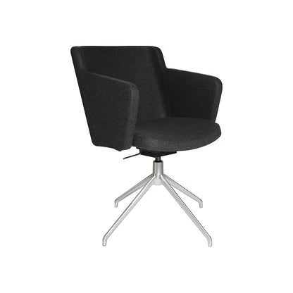 SFH visitors' chair, 3D seat joint and aluminium five star base, charcoal.