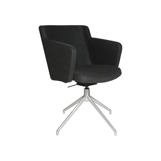 SFH visitors' chair, 3D seat joint and aluminium five star base, charcoal.