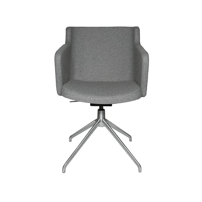 SFH visitors' chair, 3D seat joint and aluminium five star base, light grey.