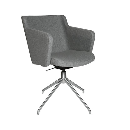 SFH visitors' chair, 3D seat joint and aluminium five star base, light grey.