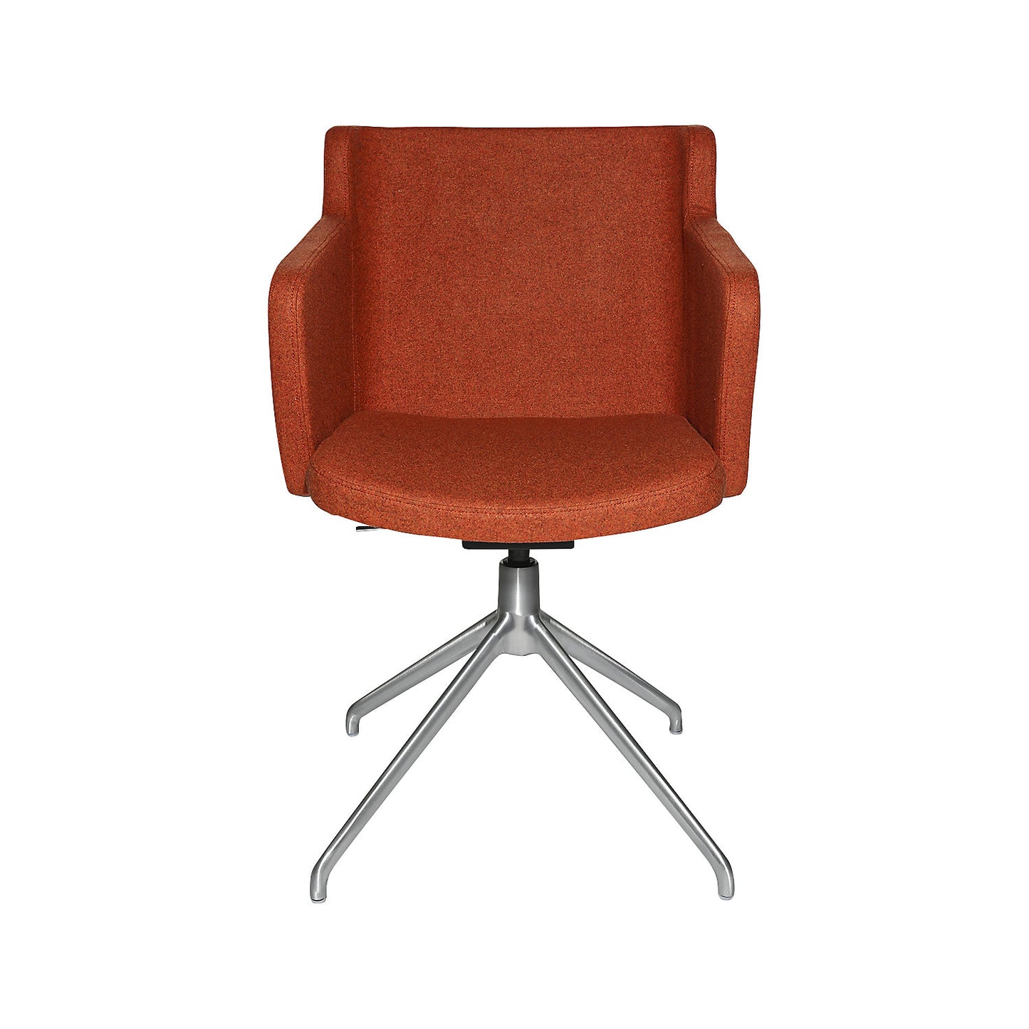 SFH visitors' chair, 3D seat joint and aluminium five star base, orange.
