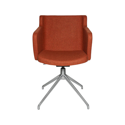 SFH visitors' chair, 3D seat joint and aluminium five star base, orange.