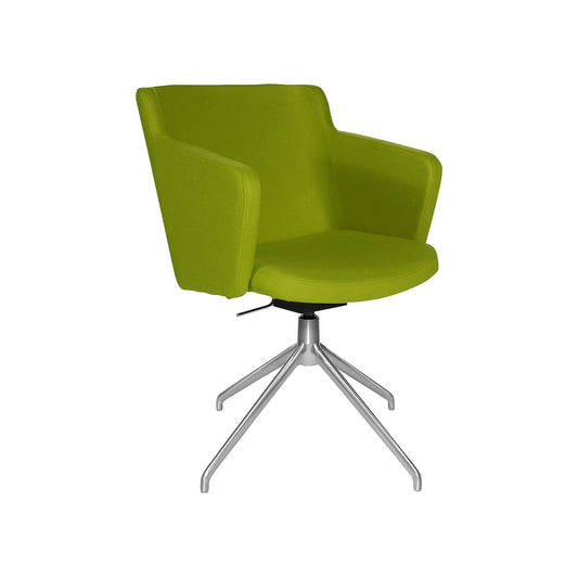 SFH visitors' chair, 3D seat joint and aluminium five star base, green.