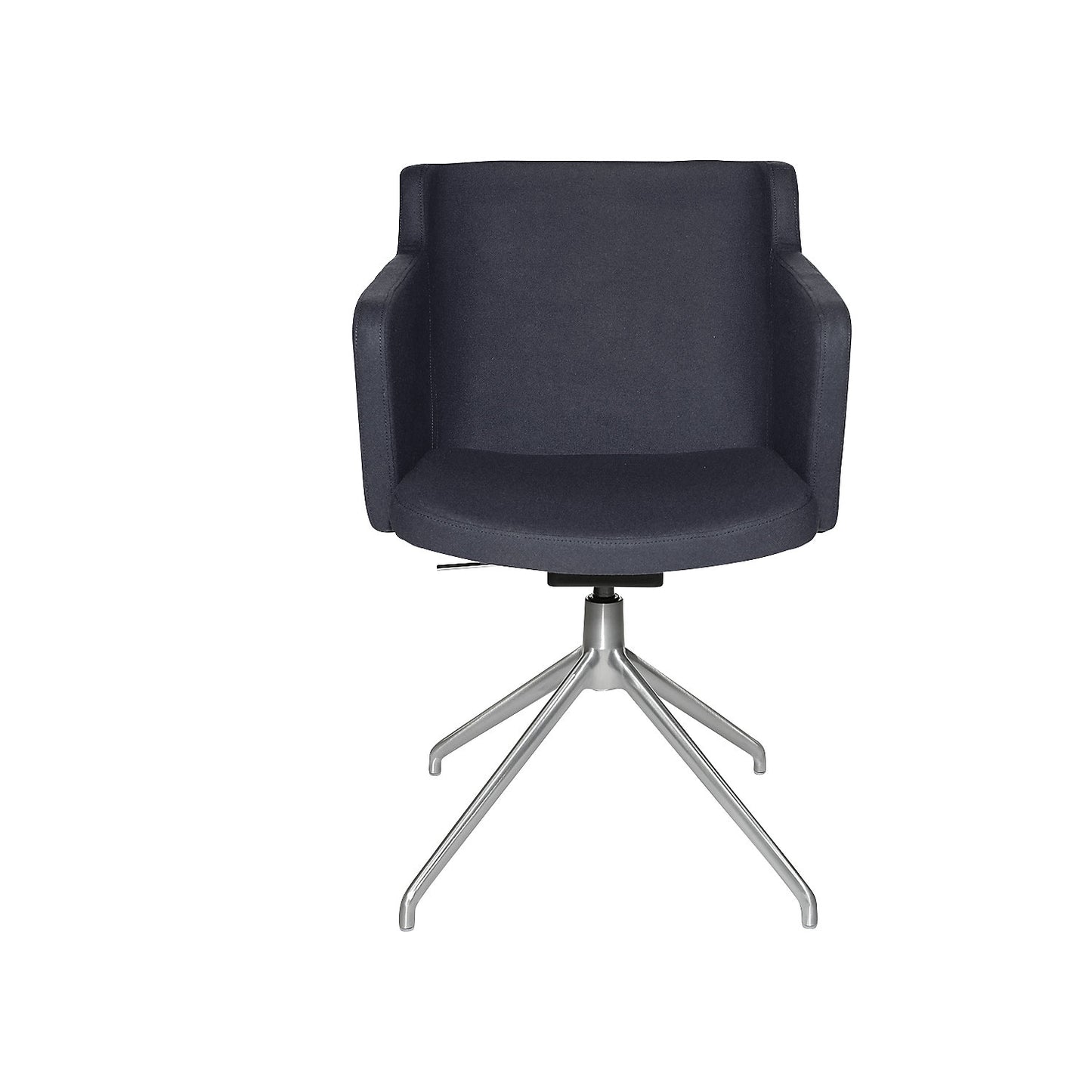 SFH visitors' chair, 3D seat joint and aluminium five star base, dark blue.
