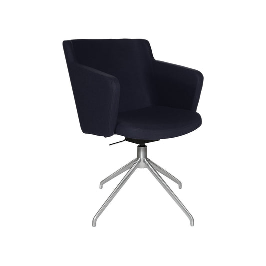SFH visitors' chair, 3D seat joint and aluminium five star base, dark blue.