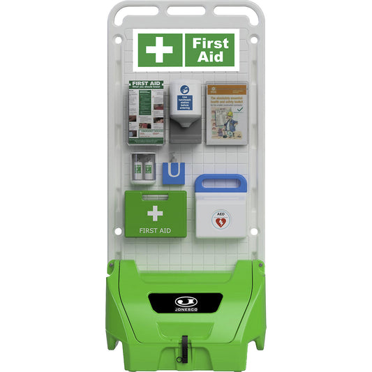 SAFETY POINT mobile service station, with lockable lid, seal, for safety/protection products, green.