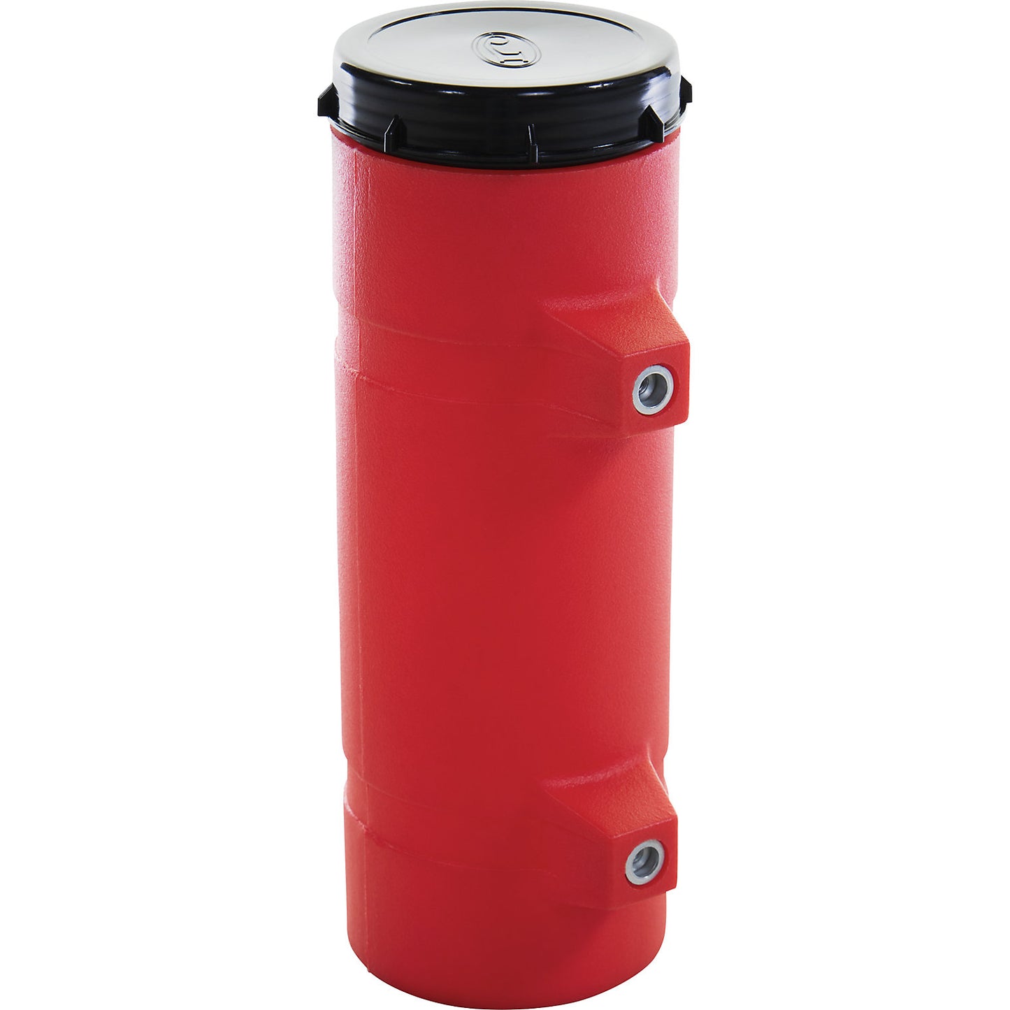 PE document transport tube, screw on lid secured by chain, red.