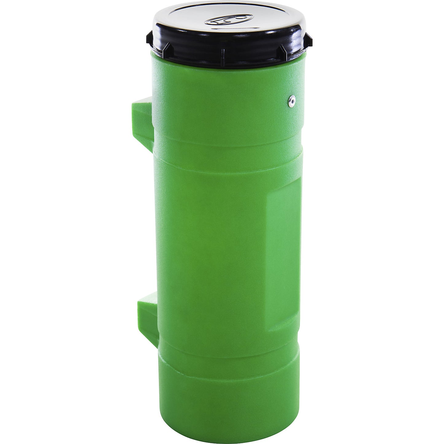PE document transport tube, screw on lid secured by chain, green.