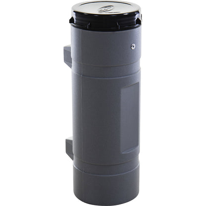 PE document transport tube, screw on lid secured by chain, grey.