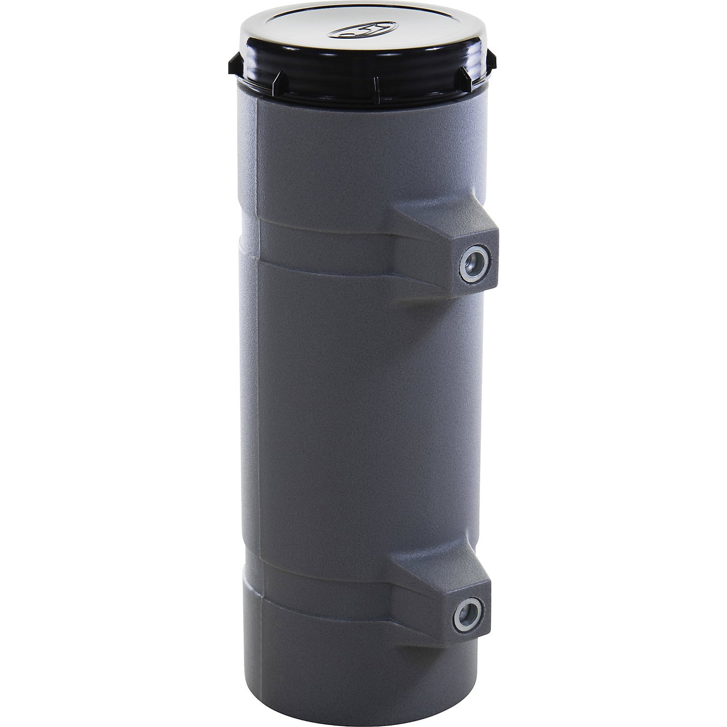 PE document transport tube, screw on lid secured by chain, grey.