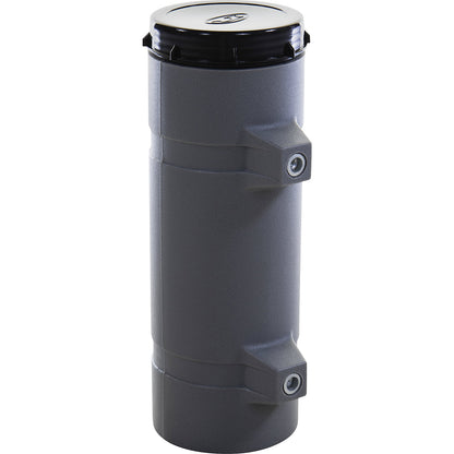 PE document transport tube, screw on lid secured by chain, grey.