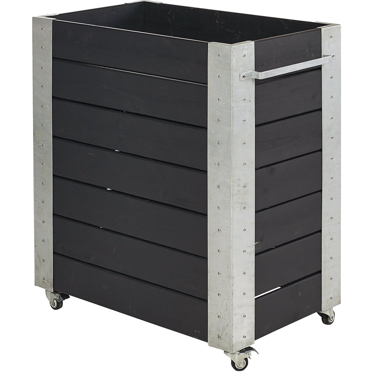 Planter box with castors, HxWxD 950 x 870 x 500 mm, black.