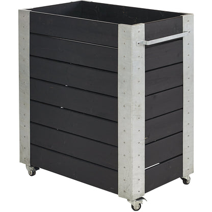 Planter box with castors, HxWxD 950 x 870 x 500 mm, black.