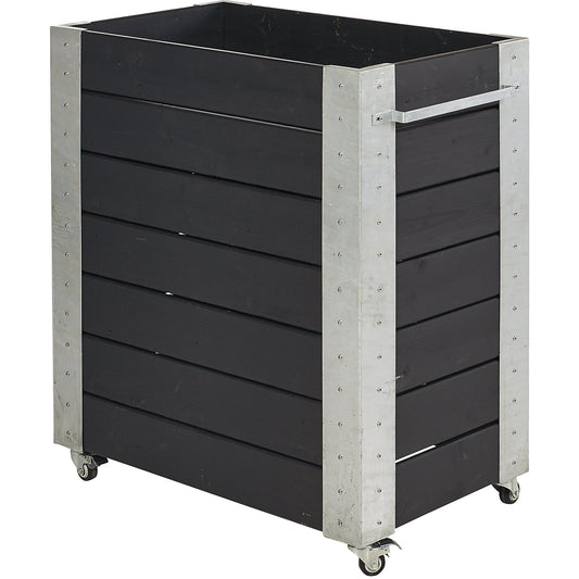 Planter box with castors, HxWxD 950 x 870 x 500 mm, black.