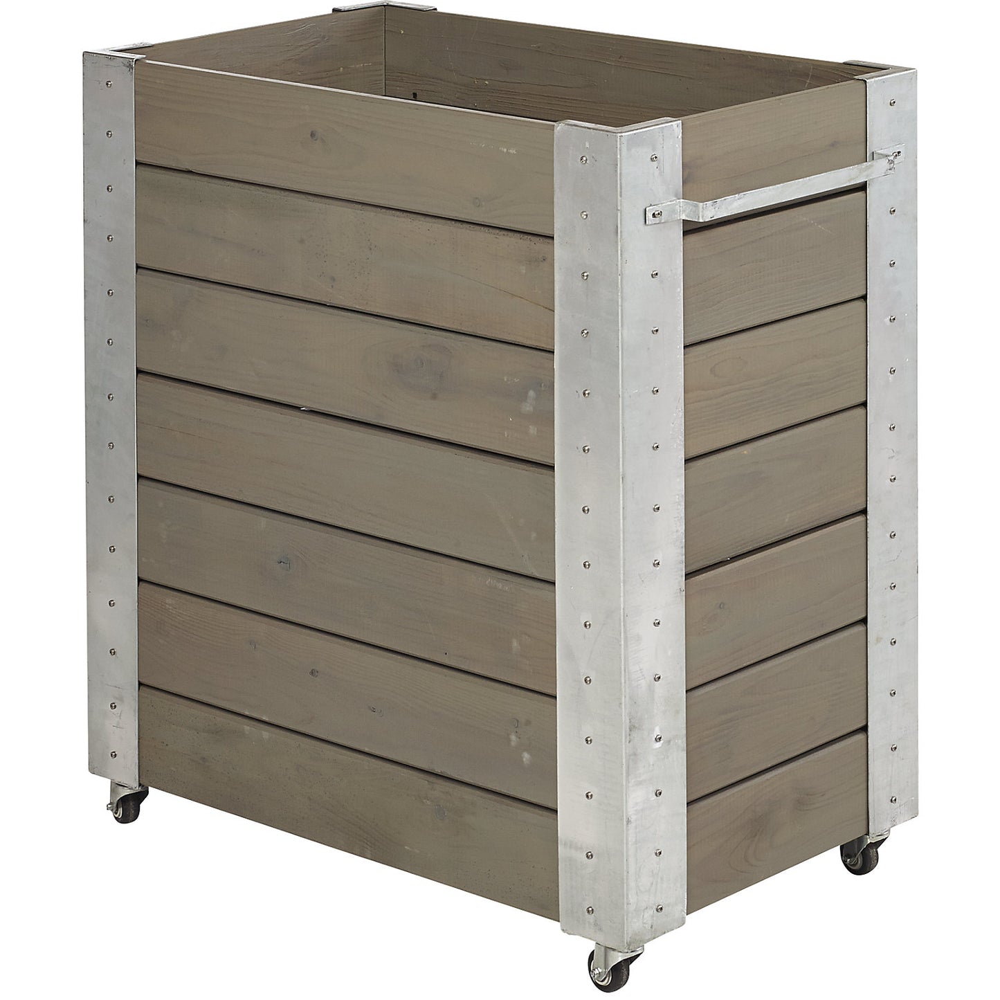 Planter box with castors, HxWxD 950 x 870 x 500 mm, grey brown.