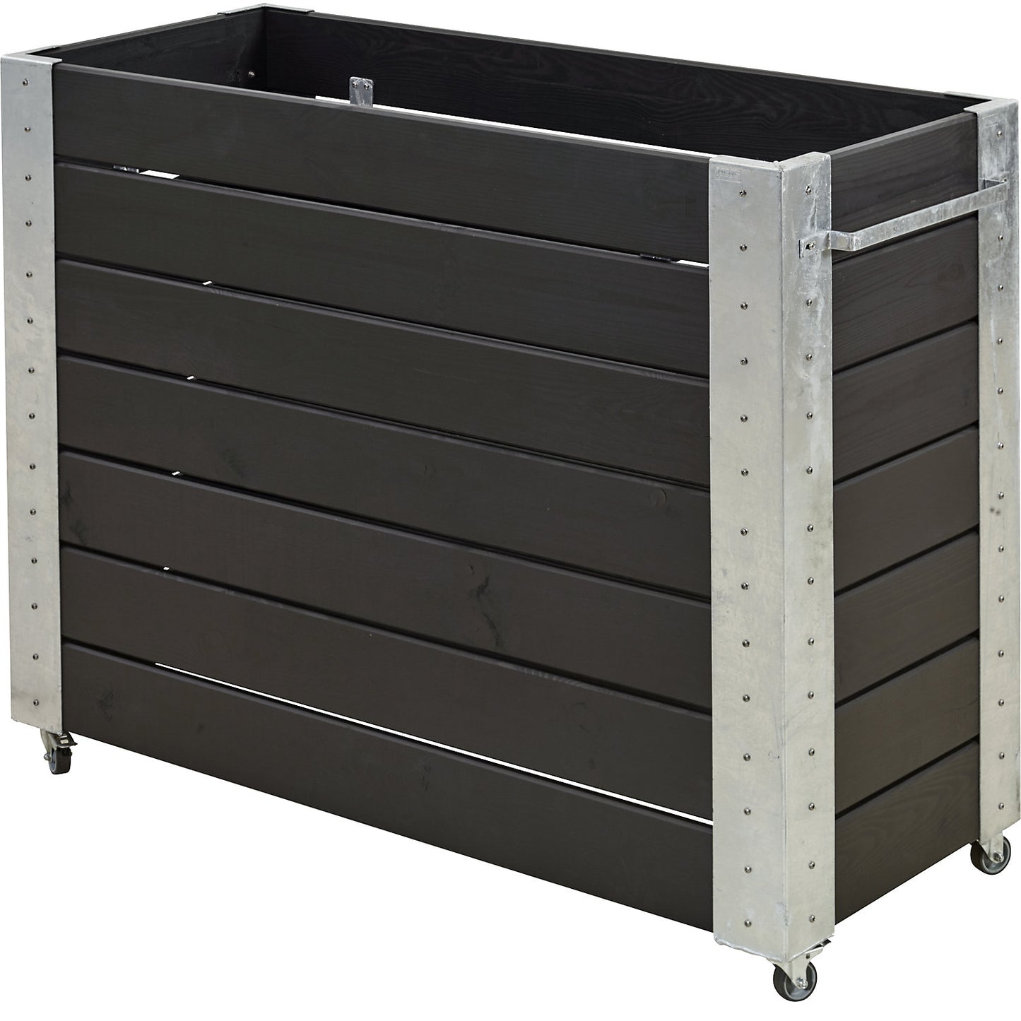 Planter box with castors, HxWxD 950 x 1200 x 500 mm, black.