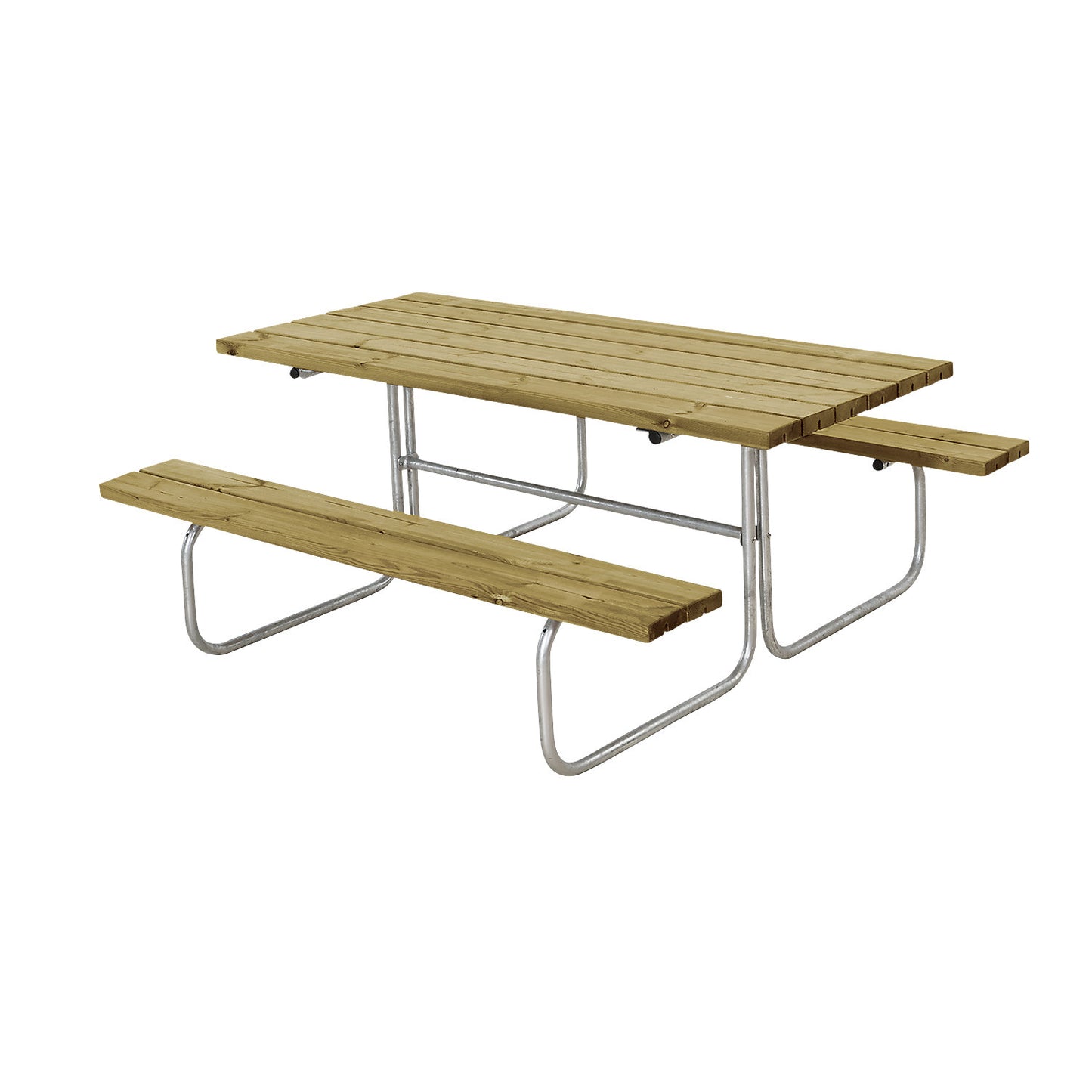 Picnic bench, length 1770 mm, coniferous wood, without backrest, natural.