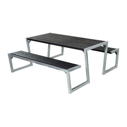 Picnic bench, length 1760 mm, without backrest, black.