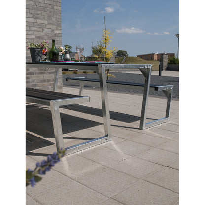 Picnic bench, length 1760 mm, without backrest, black.