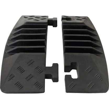Cable bridge, height 50 mm, end element, groove, LxWxH 590 x 190 x 50 mm, black.