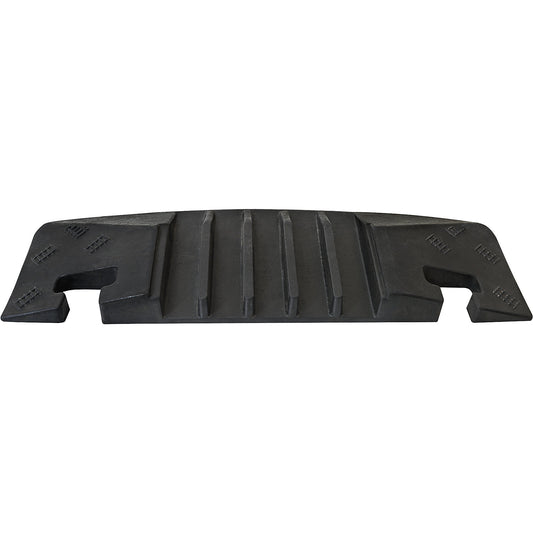 Cable bridge, height 50 mm, end element, groove, LxWxH 590 x 190 x 50 mm, black.